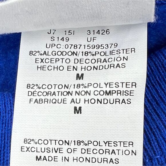 New Champion Men Blue Sweatshirt Crew Neck Fleece Pullover Yellow Logo US M - Picture 9 of 9